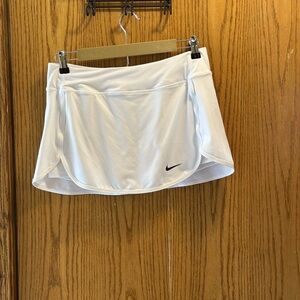 Nike White Women’s Athletic Tennis Skort with Black Swoosh